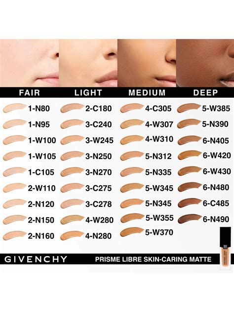 givenchy prisme libre skin-caring matte foundation swatches|Givenchy PRISME LIBRE SKIN.